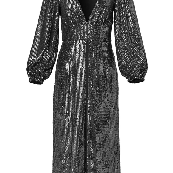 Gunmetal Sequin Maxi Top w/ wide leg Ponte pants! - Picture 2 of 4